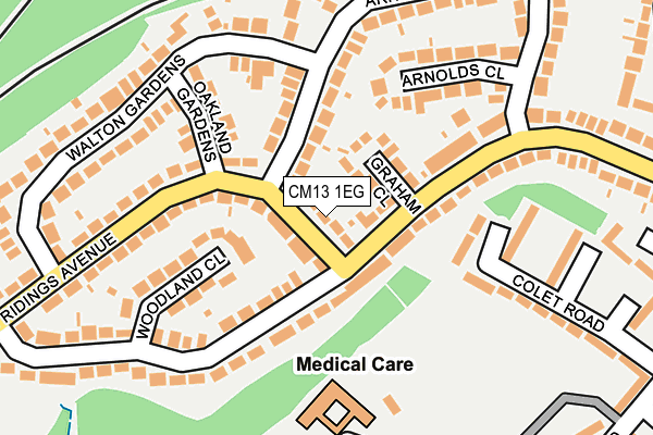 CM13 1EG map - OS OpenMap – Local (Ordnance Survey)