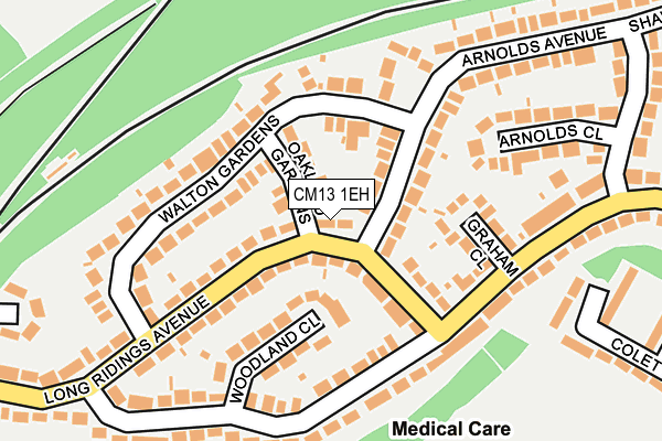 CM13 1EH map - OS OpenMap – Local (Ordnance Survey)