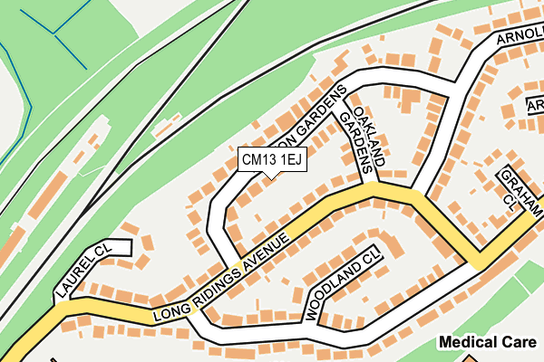 CM13 1EJ map - OS OpenMap – Local (Ordnance Survey)
