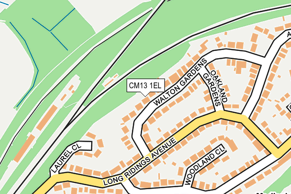 CM13 1EL map - OS OpenMap – Local (Ordnance Survey)