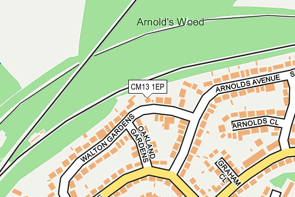 CM13 1EP map - OS OpenMap – Local (Ordnance Survey)