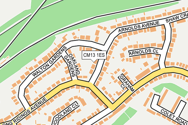 CM13 1ES map - OS OpenMap – Local (Ordnance Survey)
