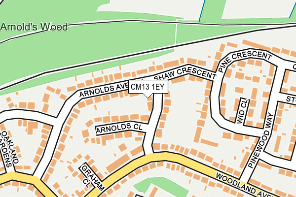 CM13 1EY map - OS OpenMap – Local (Ordnance Survey)