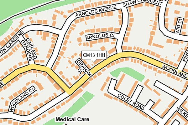 CM13 1HH map - OS OpenMap – Local (Ordnance Survey)