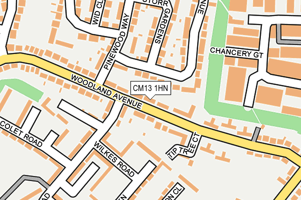 CM13 1HN map - OS OpenMap – Local (Ordnance Survey)