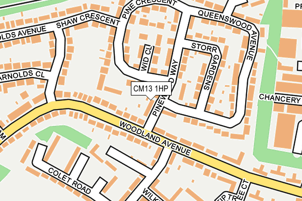 CM13 1HP map - OS OpenMap – Local (Ordnance Survey)