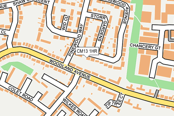 CM13 1HR map - OS OpenMap – Local (Ordnance Survey)