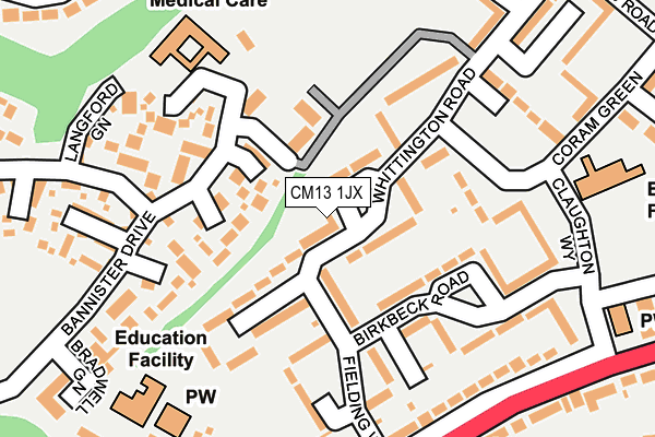 CM13 1JX map - OS OpenMap – Local (Ordnance Survey)
