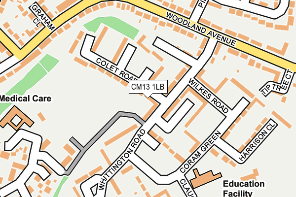 CM13 1LB map - OS OpenMap – Local (Ordnance Survey)