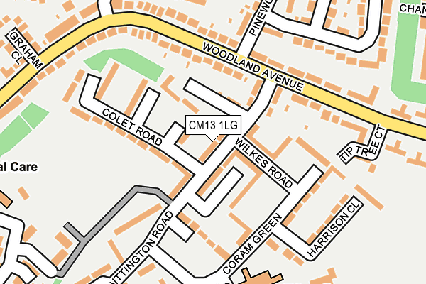 CM13 1LG map - OS OpenMap – Local (Ordnance Survey)