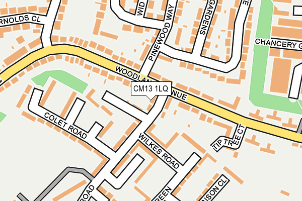 CM13 1LQ map - OS OpenMap – Local (Ordnance Survey)