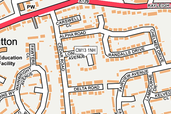 CM13 1NH map - OS OpenMap – Local (Ordnance Survey)