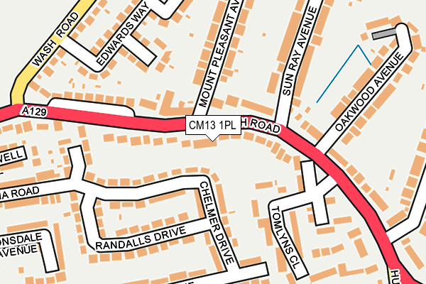 CM13 1PL map - OS OpenMap – Local (Ordnance Survey)