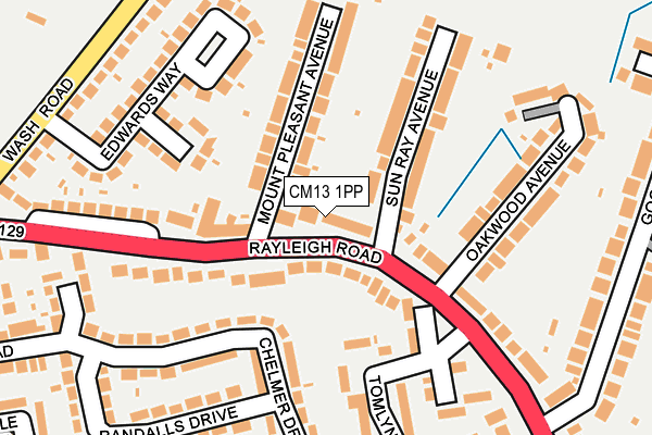 CM13 1PP map - OS OpenMap – Local (Ordnance Survey)