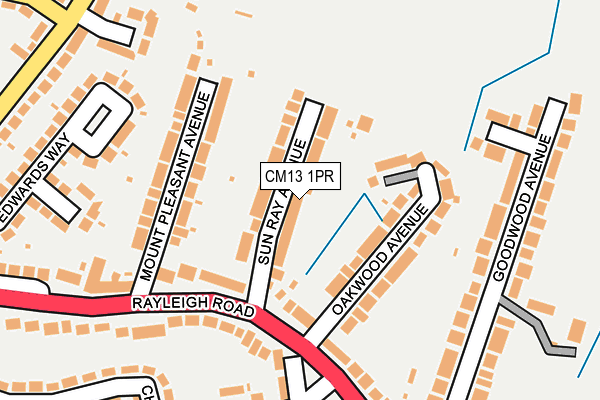 CM13 1PR map - OS OpenMap – Local (Ordnance Survey)
