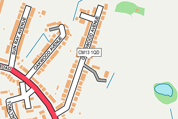 CM13 1QD map - OS OpenMap – Local (Ordnance Survey)