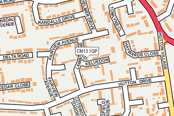 CM13 1QP map - OS OpenMap – Local (Ordnance Survey)