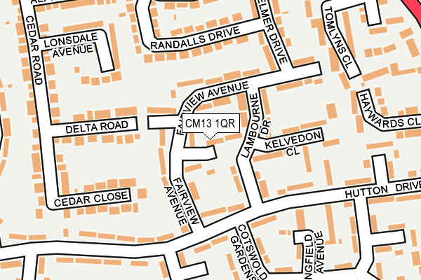 CM13 1QR map - OS OpenMap – Local (Ordnance Survey)