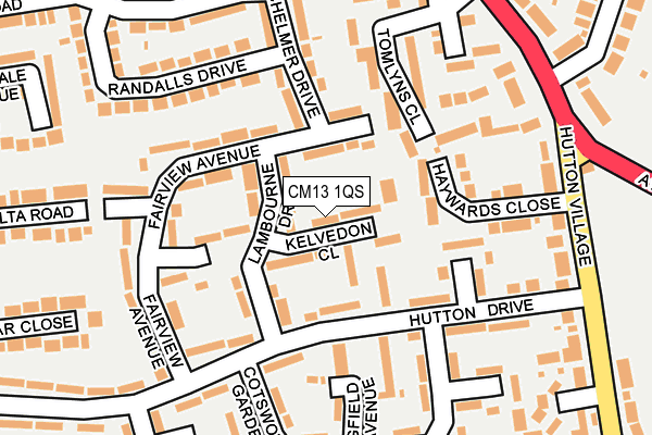 CM13 1QS map - OS OpenMap – Local (Ordnance Survey)