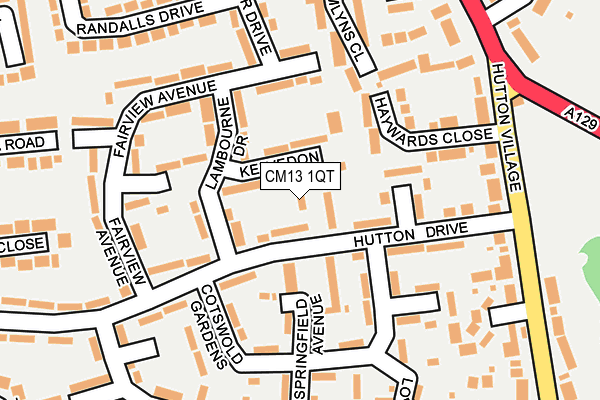 CM13 1QT map - OS OpenMap – Local (Ordnance Survey)