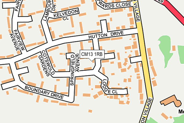 CM13 1RB map - OS OpenMap – Local (Ordnance Survey)