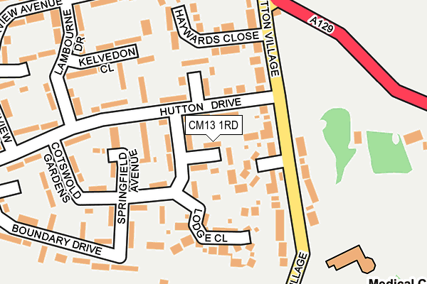 CM13 1RD map - OS OpenMap – Local (Ordnance Survey)