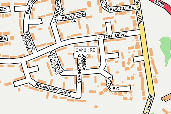 CM13 1RE map - OS OpenMap – Local (Ordnance Survey)
