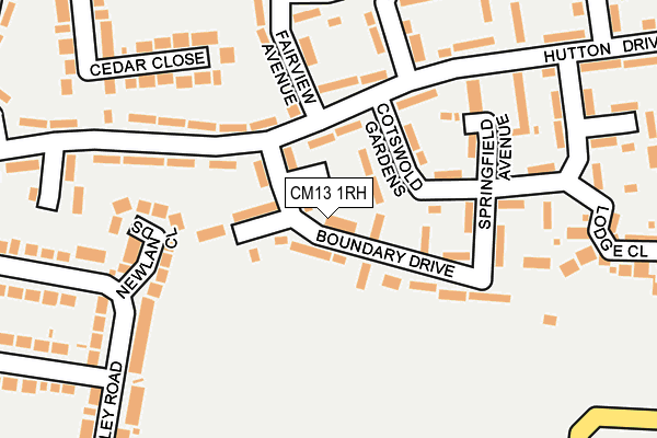 CM13 1RH map - OS OpenMap – Local (Ordnance Survey)