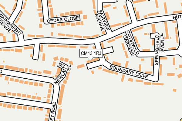 CM13 1RJ map - OS OpenMap – Local (Ordnance Survey)
