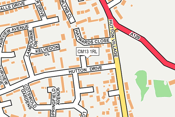 CM13 1RL map - OS OpenMap – Local (Ordnance Survey)
