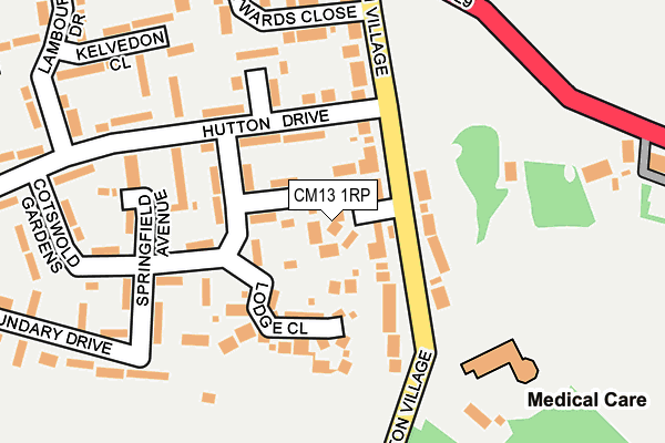 CM13 1RP map - OS OpenMap – Local (Ordnance Survey)