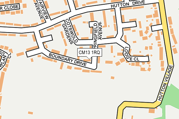 CM13 1RQ map - OS OpenMap – Local (Ordnance Survey)
