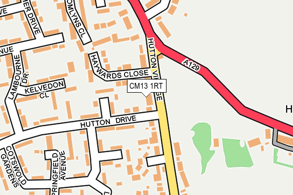 CM13 1RT map - OS OpenMap – Local (Ordnance Survey)