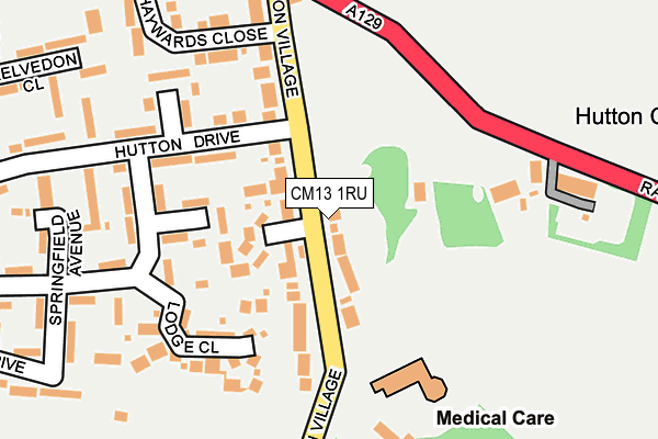 CM13 1RU map - OS OpenMap – Local (Ordnance Survey)