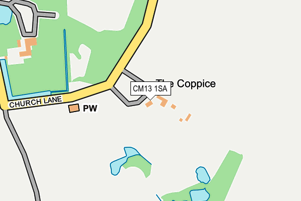 CM13 1SA map - OS OpenMap – Local (Ordnance Survey)