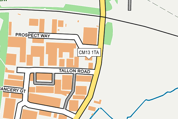 CM13 1TA map - OS OpenMap – Local (Ordnance Survey)