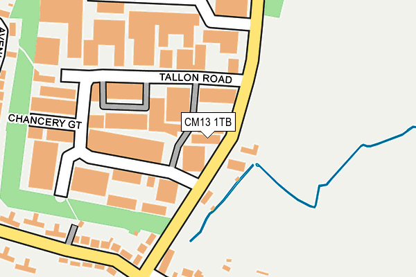 CM13 1TB map - OS OpenMap – Local (Ordnance Survey)