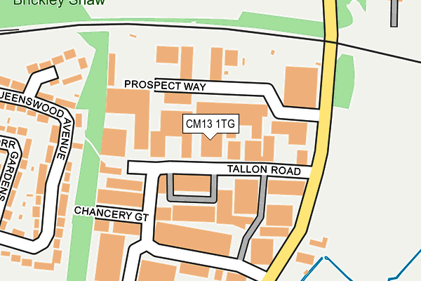 CM13 1TG map - OS OpenMap – Local (Ordnance Survey)