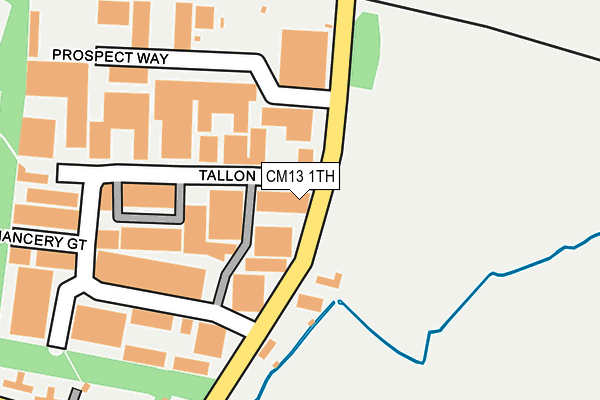 CM13 1TH map - OS OpenMap – Local (Ordnance Survey)