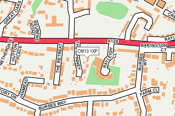 CM13 1XP map - OS OpenMap – Local (Ordnance Survey)