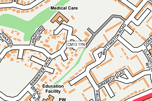 CM13 1YN map - OS OpenMap – Local (Ordnance Survey)