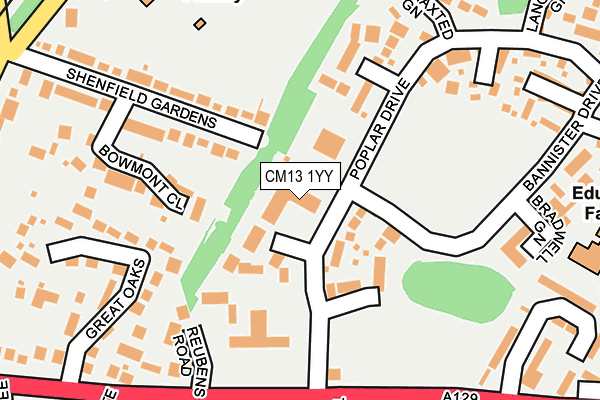 CM13 1YY map - OS OpenMap – Local (Ordnance Survey)