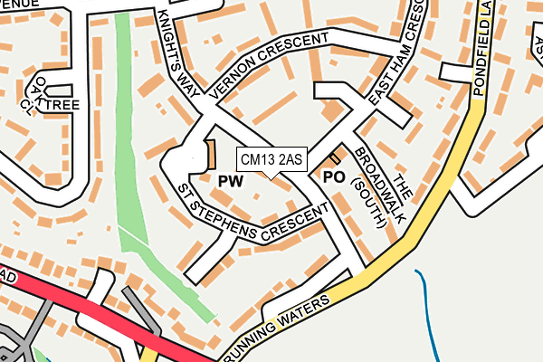 CM13 2AS map - OS OpenMap – Local (Ordnance Survey)