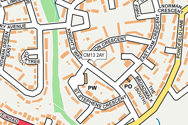 CM13 2AY map - OS OpenMap – Local (Ordnance Survey)