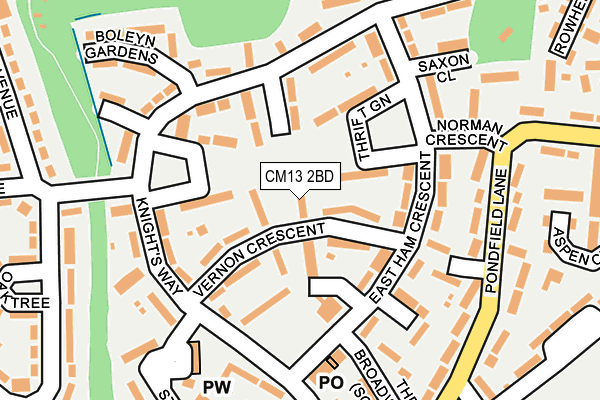 CM13 2BD map - OS OpenMap – Local (Ordnance Survey)