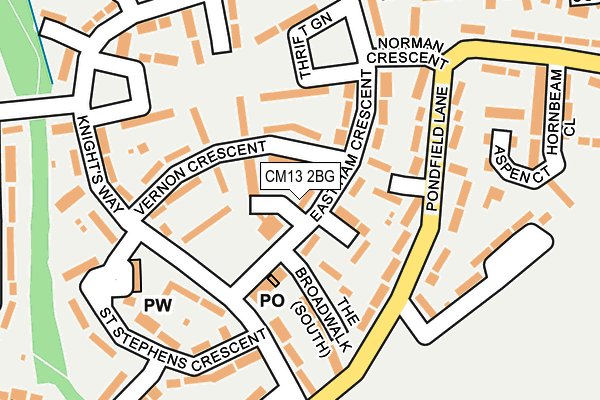 CM13 2BG map - OS OpenMap – Local (Ordnance Survey)