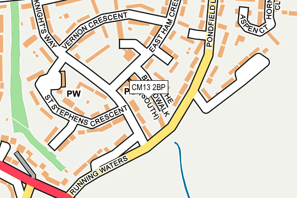CM13 2BP map - OS OpenMap – Local (Ordnance Survey)