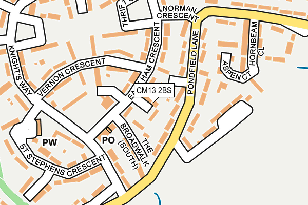 CM13 2BS map - OS OpenMap – Local (Ordnance Survey)