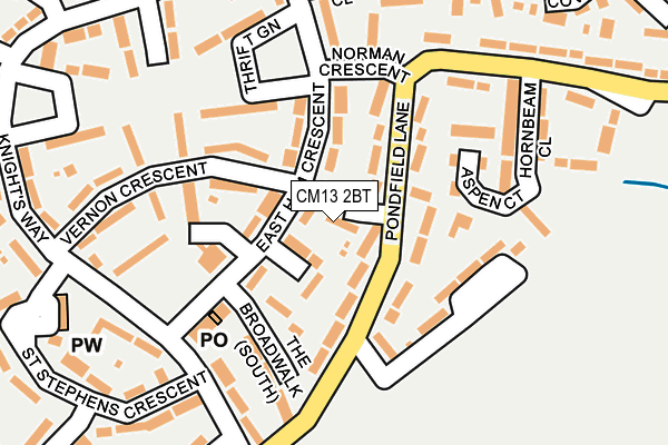 CM13 2BT map - OS OpenMap – Local (Ordnance Survey)