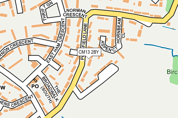 CM13 2BY map - OS OpenMap – Local (Ordnance Survey)